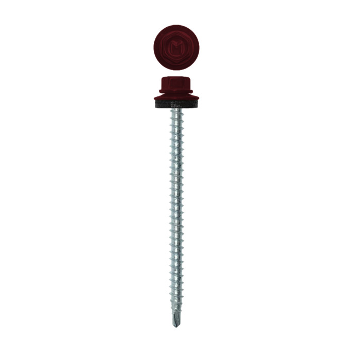 Саморез кровельный Daxmer 4,8х70 RAL 3005 (100) сверло №1