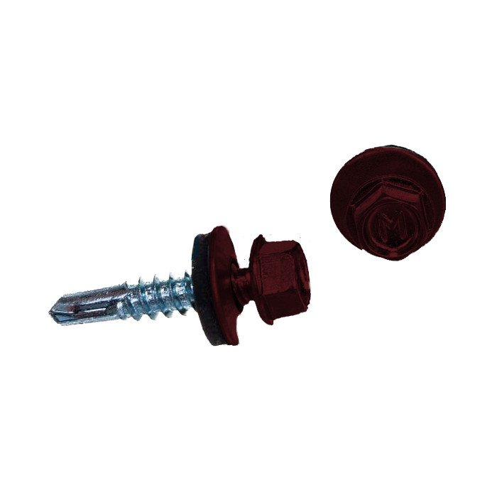 Саморез по металлу Daxmer 5,5х25 RAL 3005 (250) сверло №3
