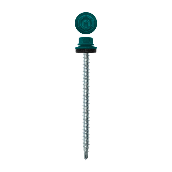 Саморез кровельный Daxmer 4,8х70 RAL 5021 (100) сверло №1