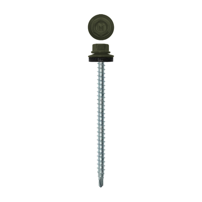 Саморез кровельный Daxmer 4,8х70 RAL 6003 (100) сверло №1