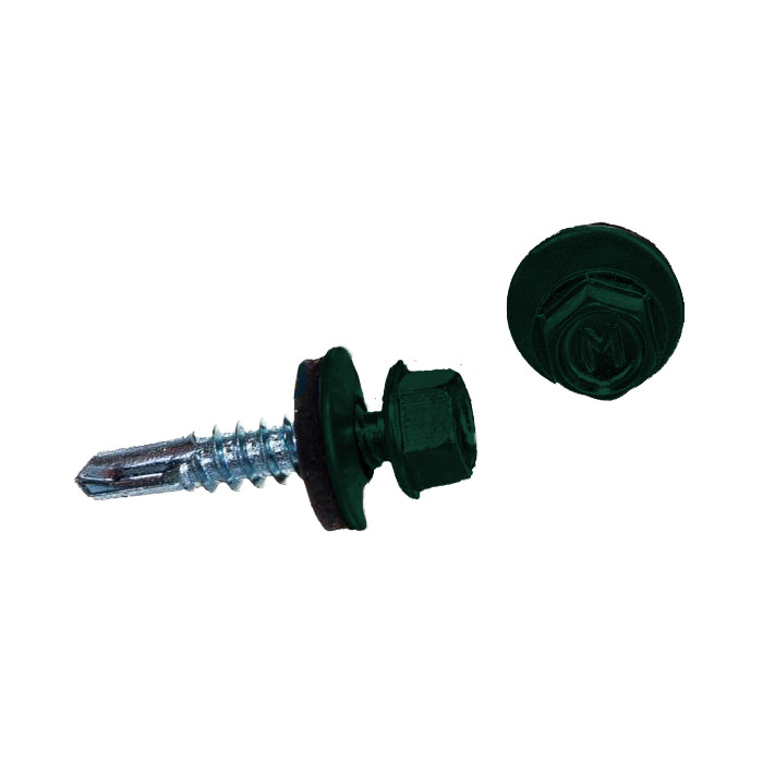 Саморез по металлу Daxmer 5,5х25 RAL 6005 (250) сверло №3