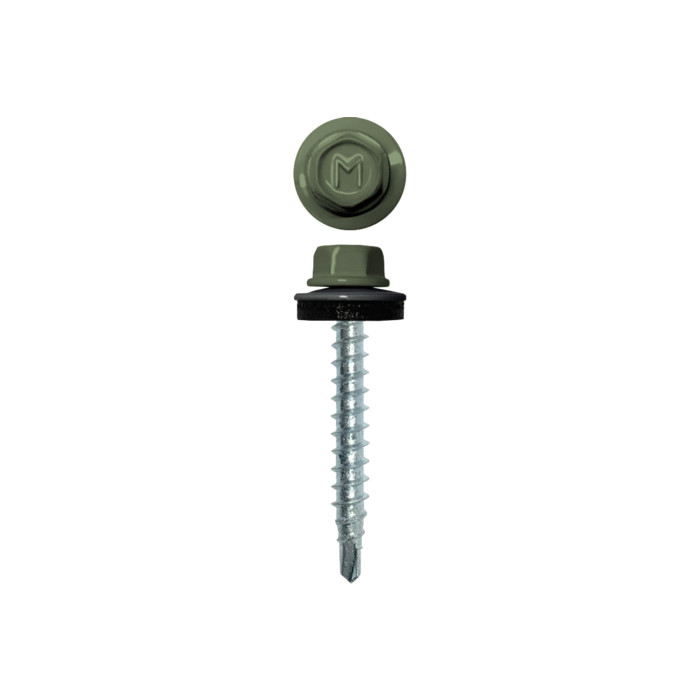 Саморез кровельный Daxmer 4,8х29 (250шт) сверло №1 RAL 6021