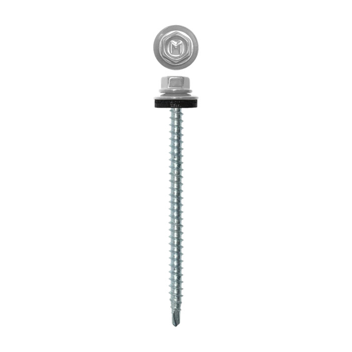 Саморез кровельный Daxmer 4,8х70 RAL 9003 (100) сверло №1