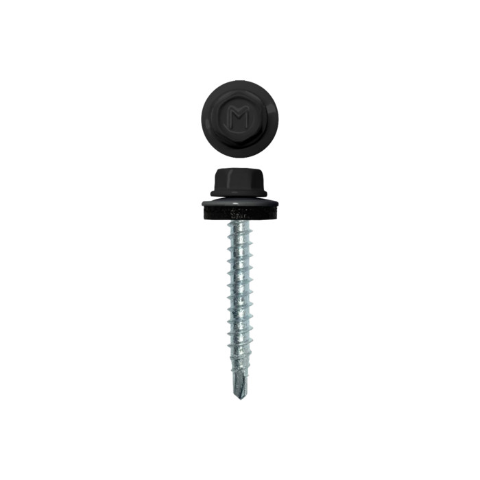 Саморез кровельный Daxmer 4,8х35 RAL 9005 (250) сверло №1