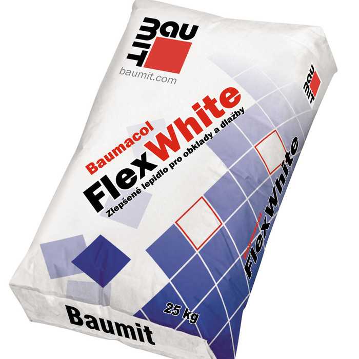 Тонкослойный эластичный плиточный клей Baumit Baumacol FlexWhite 25 кг